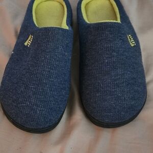 Blue and Yellow Slip-On Slippers